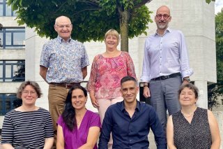 en haut à gauche : Raphy Darbellay, Stéphanie Revaz Martignoni, Fabrice Bender. En bas à gauche : Sabine Fournier, Anne-Laure Décaillet, Christophe St Mart et Audrey Bonnet Pierroz.
